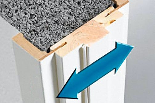 Täytelista peittää peitelistan ja karmin välisen raon Oven peitelista